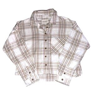 Bluenotes - white & brown plaid shirt